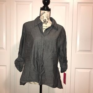 Xhilaration Grey Button Down Blouse